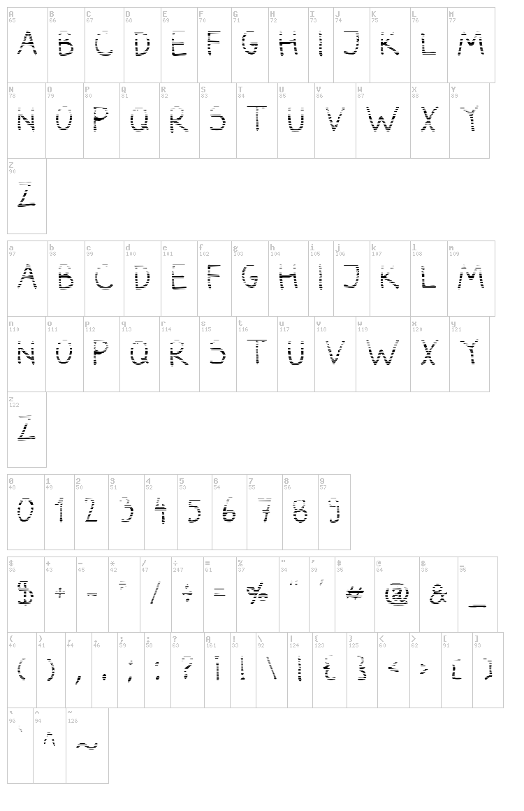 Darbog font map